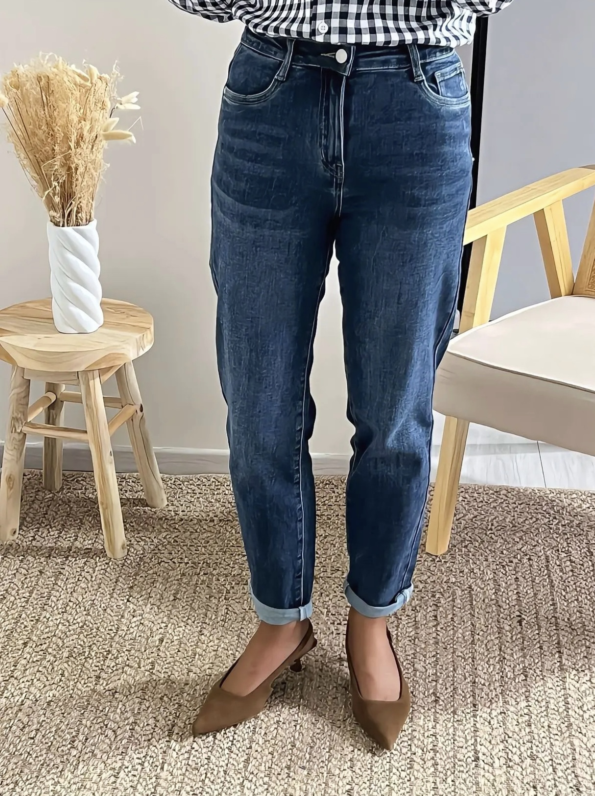 jean femme bleu mom Eddy
