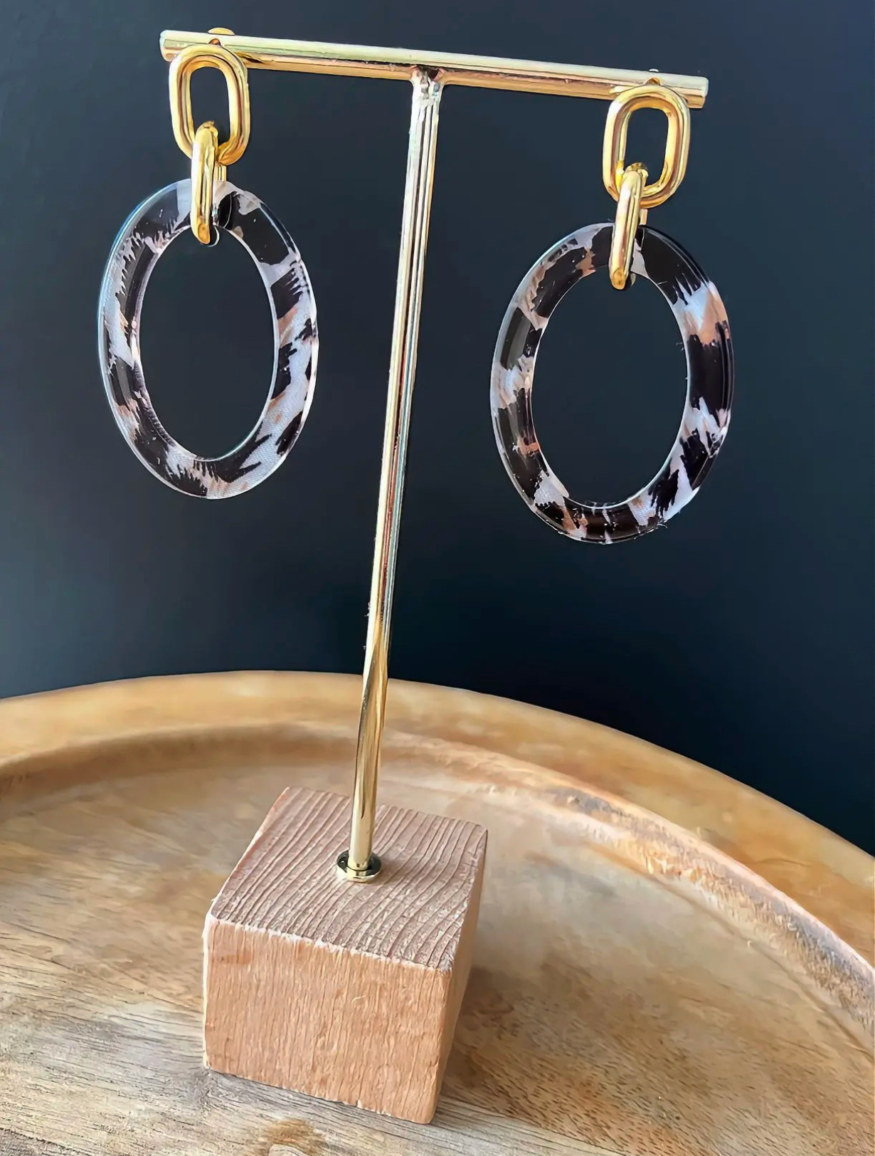 boucles doreilles motif léopard