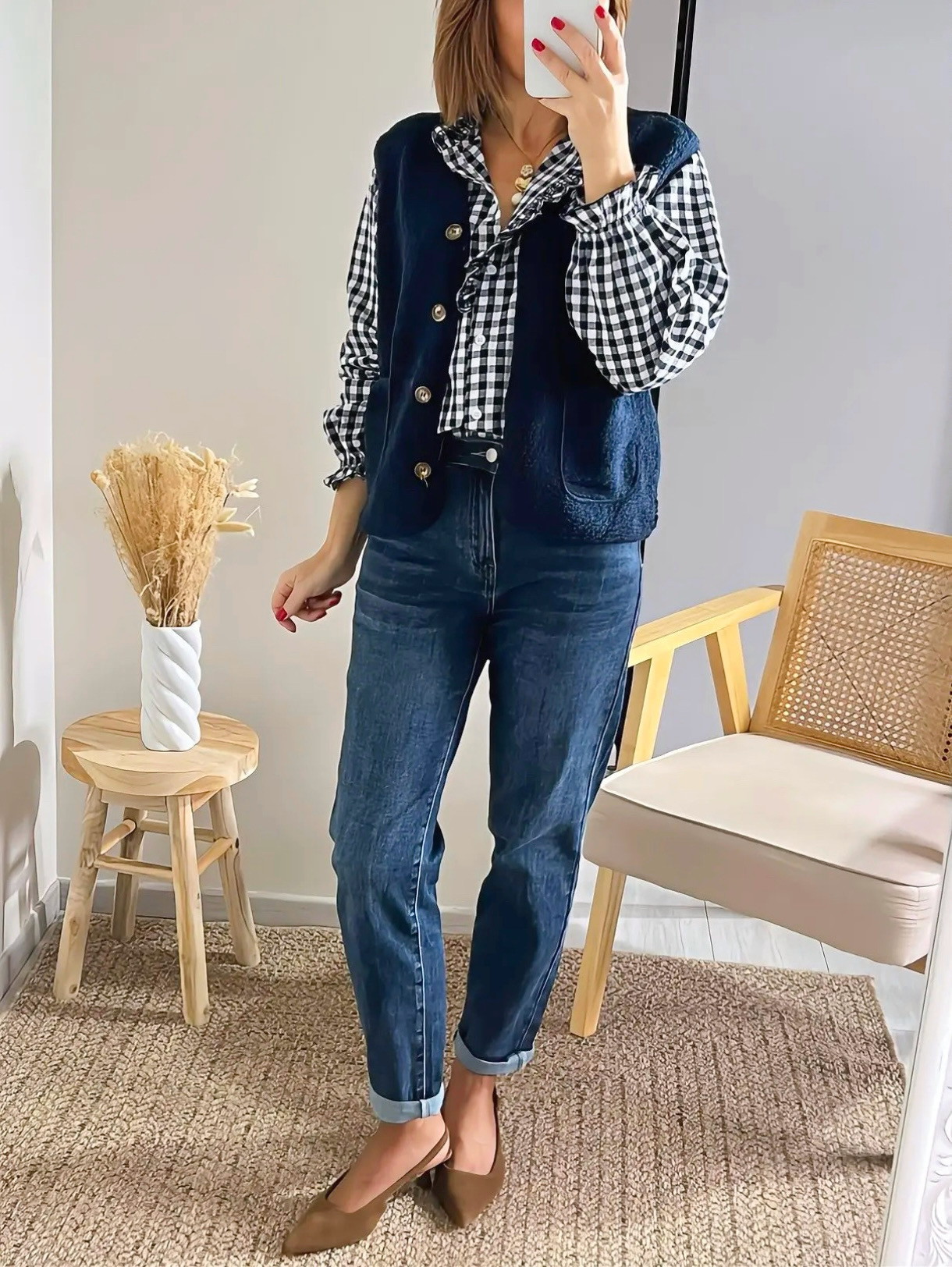chemise Joyce et jean Eddy et gilet Lennon