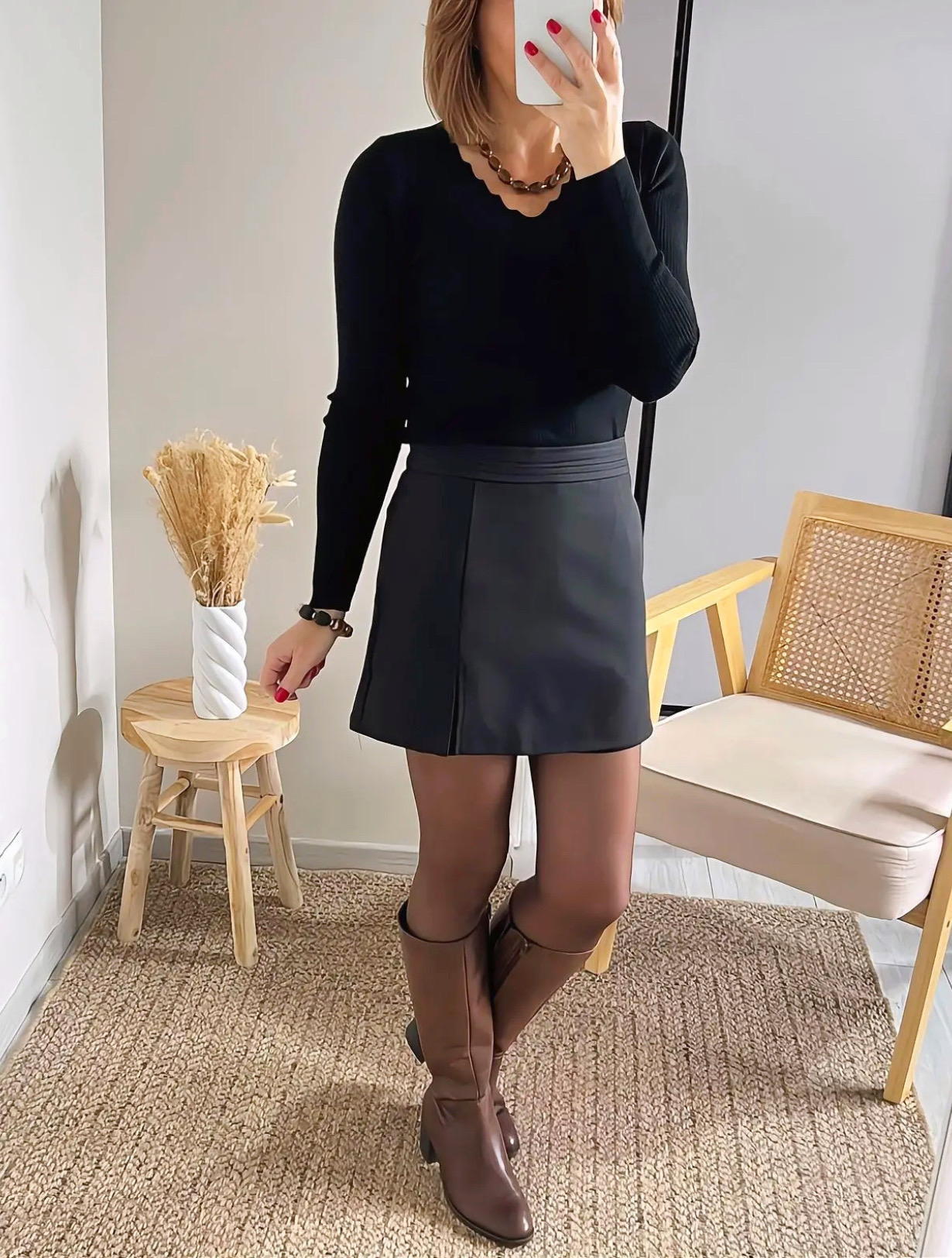 jupe-short noire femme Angela