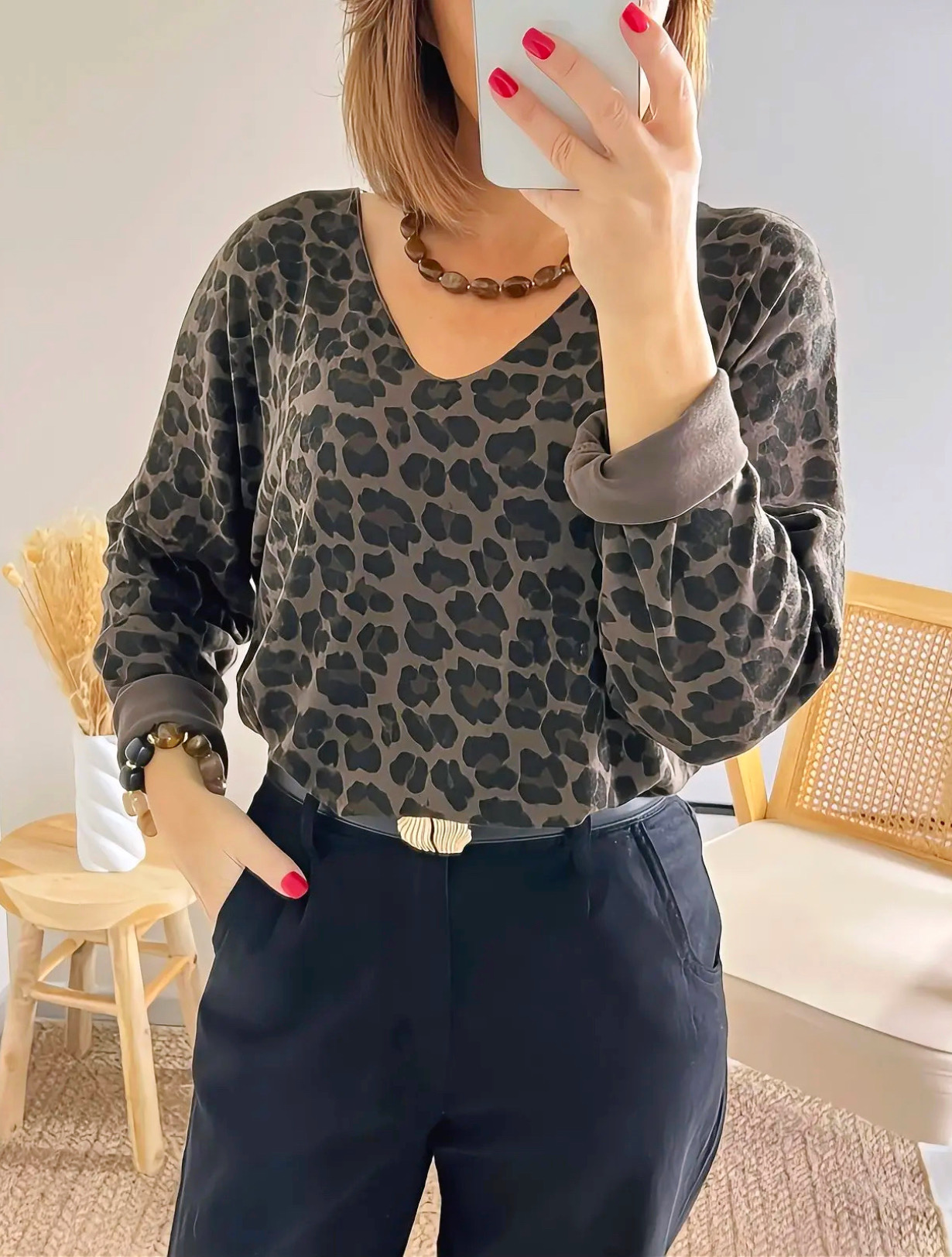 pull femme imprimé léopard Marlon