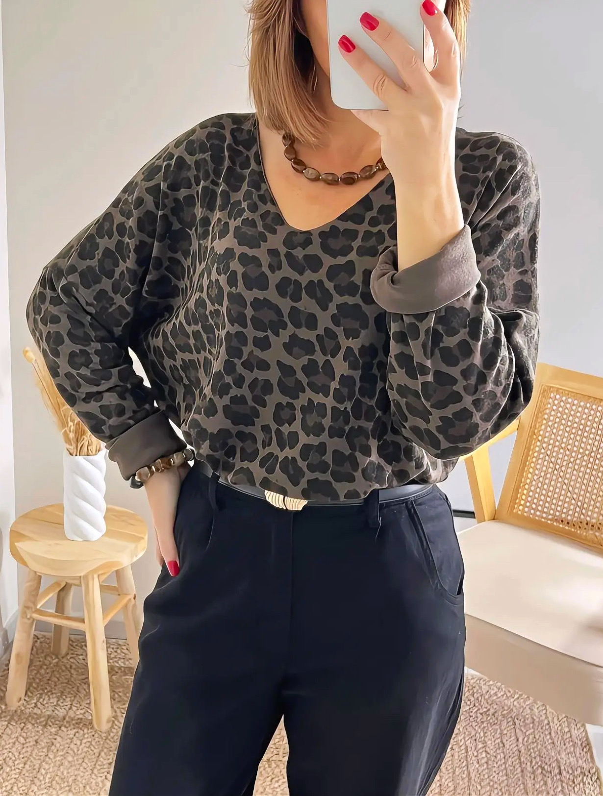 pull femme maille légère léopard Marlon