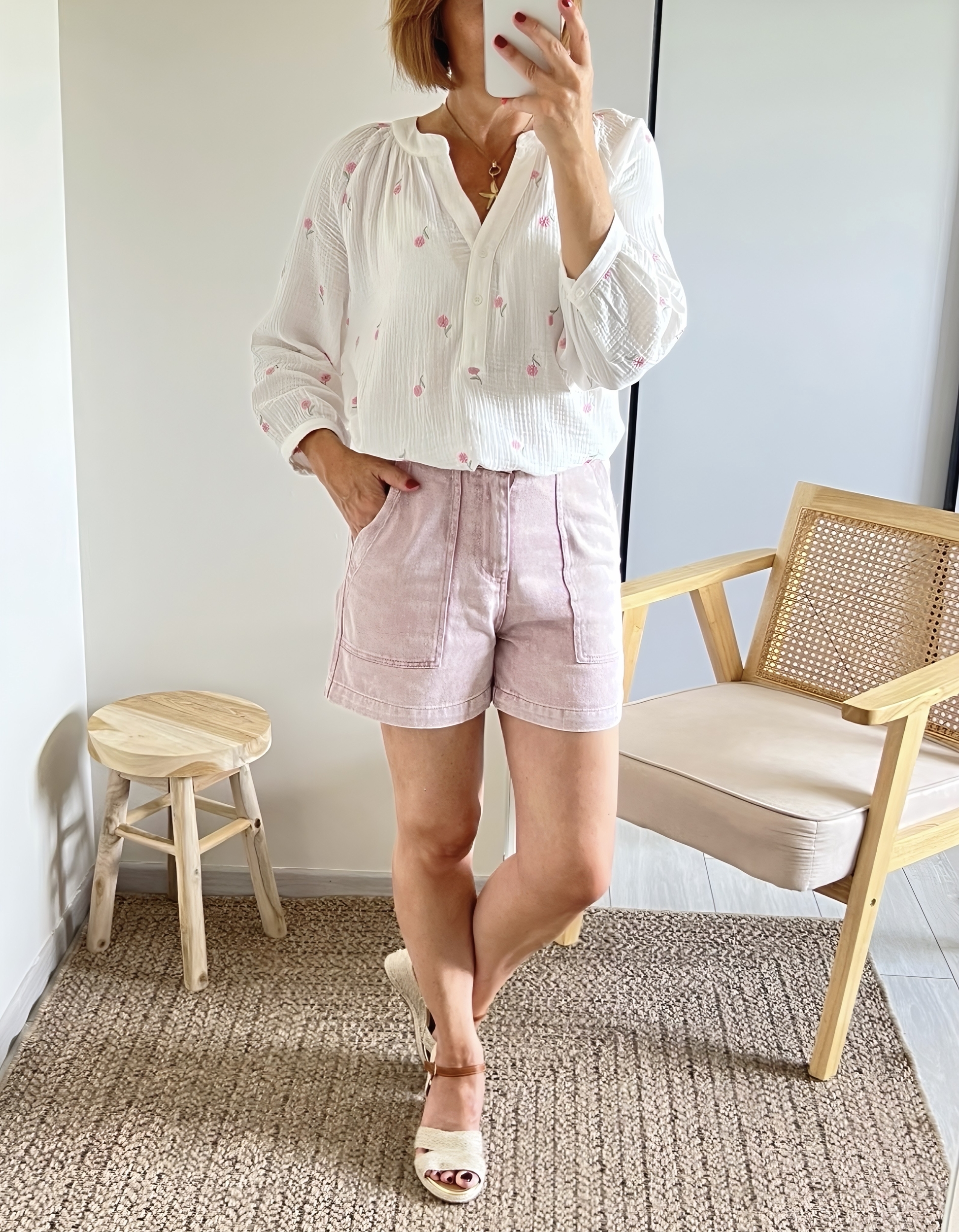le short terry rose 5