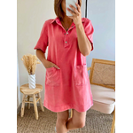 Robe en denim Tessa rouge