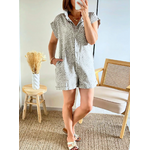 Combishort Dakota en denim léopard