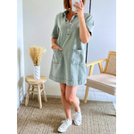 robe manches courtes Tessa en jean kaki