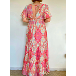 robe longue imprimée Minorque de dos