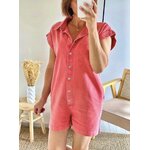 combishort jean rouge Pipa