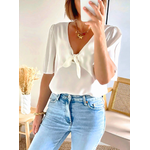 blouse Babeth ecru manches courtes