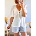 blouse écru Babeth manches courtes