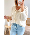 Gilet beige Elly avec boutons perles