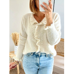Gilet Elly beige avec volants