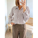 chemise rayée oversize marron Manon