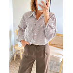 chemise rayée chocolat femme Manon