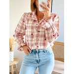 blouse Agnès à carreaux bordeaux