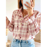 blouse Agnès à carreaux avec coeurs