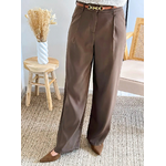 pantalon tailleur femme marron Auguste