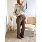 pantalon Auguste choco large femme