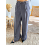 pantalon large femme gris