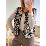 Gilet femme imprimé léopard Lino