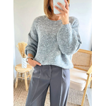pull gris doux uni femme Paco