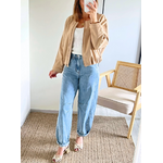 jean femme bleu coupe ballon Ruben