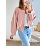 veste femme bomber suédine rose Eden