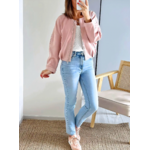 look avec veste bomber en suédine Eden