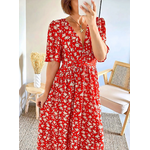 robe longue fleurie rouge Julieta