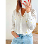 chemise femme citrons brodés