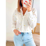 chemise femme blanche motifs citrons