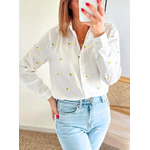 chemise femme motifs citrons brodés