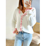 gilet femme Briac blanc et rose