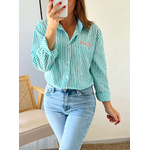 chemise rayée verte saint tropez