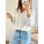 chemise femme Eva en gaze de coton brodée