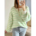 pull rayé femme Léonard avec boutons forme coeurs