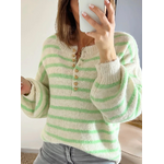 pull femme Léonard avec boutons coeurs dorés