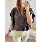 blouse Solya choco brodée