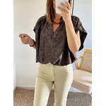 blouse brodée choco Solya