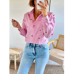 chemise femme rose brodée Florine