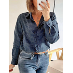 chemise bleu marine rayée femme Pernille