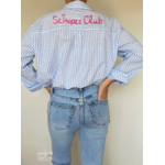 chemise bleue femme motif Saint Tropez