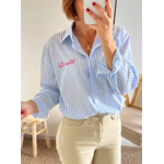 chemise bleue rayée Saint Tropez femme