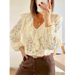 blouse femme dentelle beige Palma