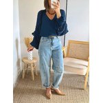 jean bleu femme coupe ballon Ruben