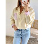 chemise Margaux femme jaune et rose rayée