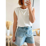 top femme Mary en coton blanc