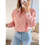 chemise rose femme à rayures Léonie