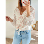 blouse femme Lilou rose à noeuds