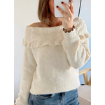 pull femme col bardot Molly beige